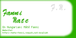 fanni mate business card