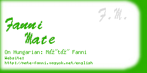 fanni mate business card